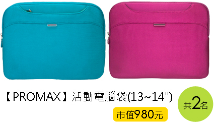 【PROMAX】活動電腦袋(13~14)，市值980元，共2名